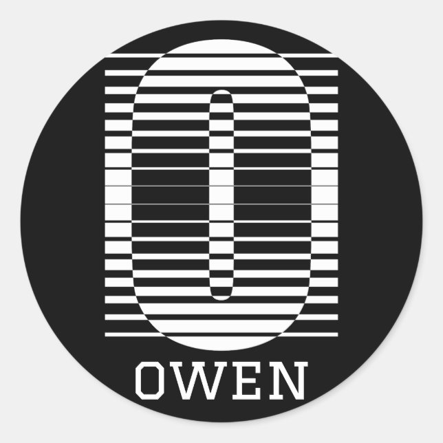 ADESIVO REDONDO LETRA INICIAL O - ALFABETO NAME O (Frente)