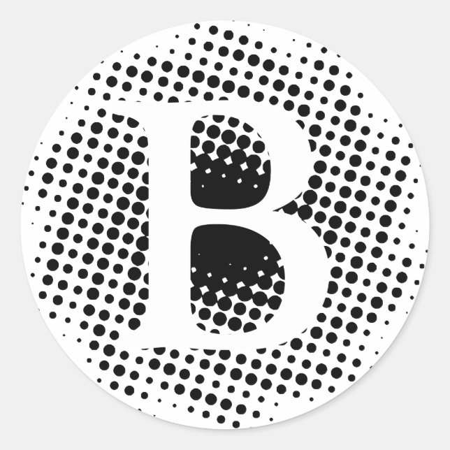 Adesivo Redondo Letra inicial personalizada (Frente)