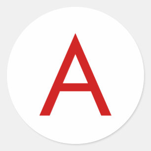 Adesivo Redondo Letra inicial simples, vermelha branca, monograma