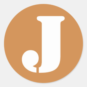 Adesivo Redondo Letra J Peru Dourada Stencil Alfabeto por Janz