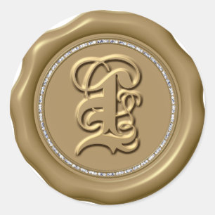 Adesivo Redondo *~* Letra L Diamond Circ DOURADO Cera Saquineira