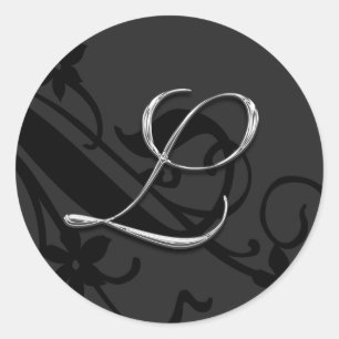 Adesivo Redondo Letra L Monograma Vinheta selada de envelopes