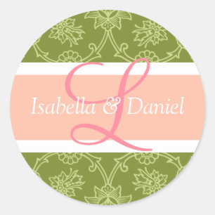 Adesivo Redondo Letra L Monogramas Para Selos De Convite Para Casa