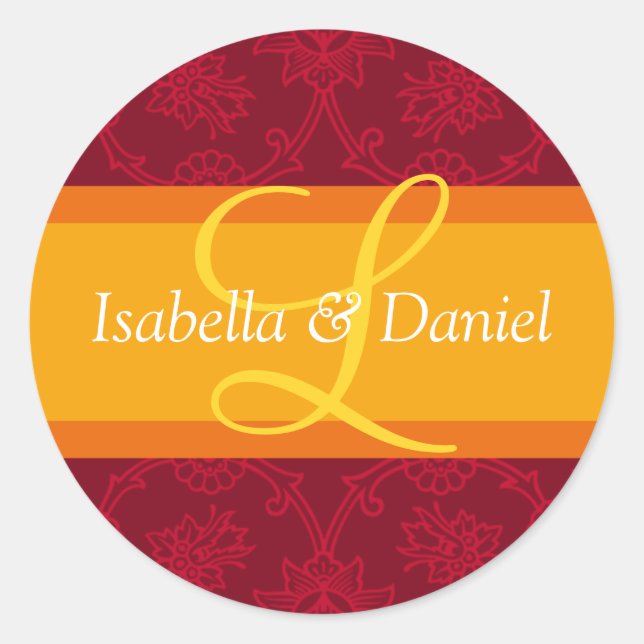 Adesivo Redondo Letra L Monogramas Para Selos De Convite Para Casa (Frente)