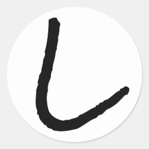 Adesivo Redondo Letra L White Rock Salt Alphabet por Janz