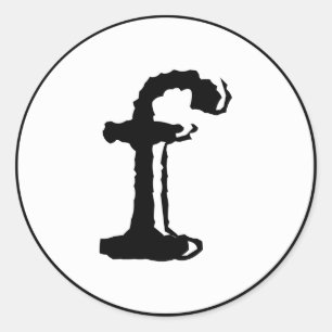 Adesivo Redondo letra lowercase f
