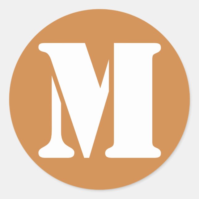 Adesivo Redondo Letra M Peru: Dourado lápis alfabético por Janz (Frente)