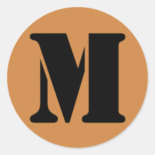 Adesivo Redondo Letra M Stencil Alfabeto por Janz Peru Dourado
