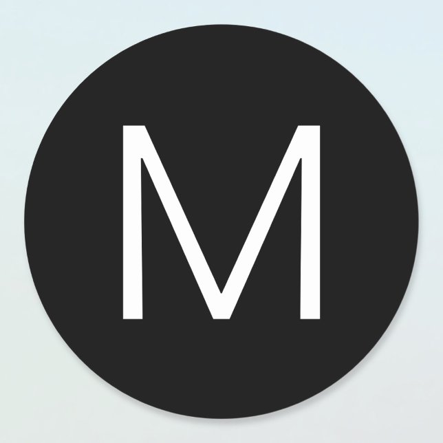 Adesivo Redondo Letra Mínima Negra e Branca Moderna (Criador carregado)