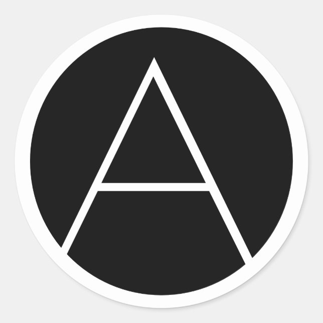 Adesivo Redondo Letra Minúscula Moderna, Preta E Branca, Monograma (Frente)