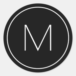 Adesivo Redondo Letra Minúscula Moderna Solteiro Monograma, Minúsc