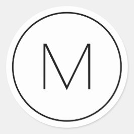 Adesivo Redondo Letra Minúscula Solteiro Negra Moderna Mínima Mono