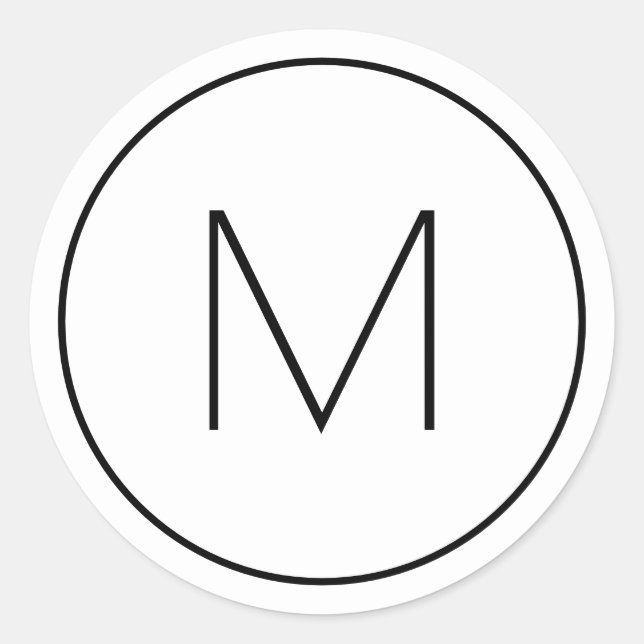 Adesivo Redondo Letra Minúscula Solteiro Negra Moderna Mínima Mono (Frente)
