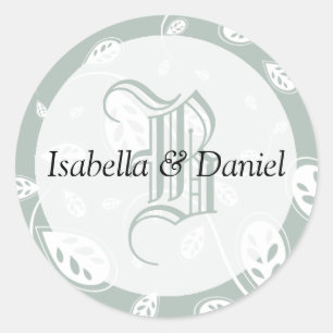 Adesivo Redondo Letra Monograma de Palitos de Noz