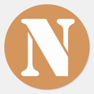 Adesivo Redondo Letra N Peru: Dourado lápis alfabético por Janz