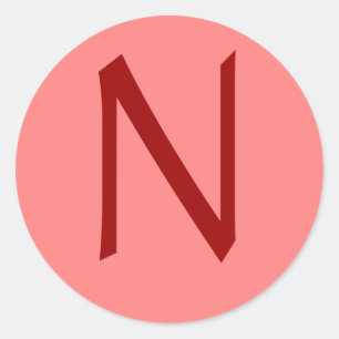 Adesivo Redondo Letra N Rosa