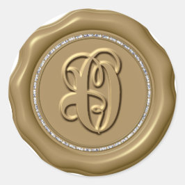 Adesivo Redondo *~* Letra O Diamond Círculo DOURADO Cera Selante