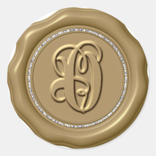 Adesivo Redondo *~* Letra O Diamond Círculo DOURADO Cera Selante