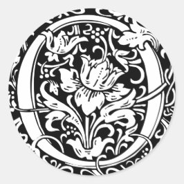 Adesivo Redondo Letra O Monograma Medieval Art Nouveau