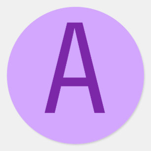 Adesivo Redondo Letra ou texto roxo em camisas e em produtos de T