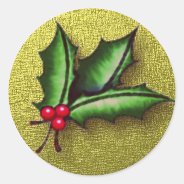 Adesivo Redondo Letra ouro Holly Sticker Seal (Frente)