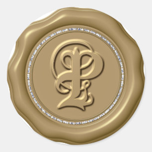 Adesivo Redondo *~* Letra P Diamond Círculo DOURADO Cera Saquinho