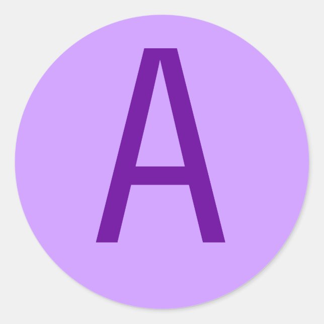 Adesivo Redondo Letra púrpura ou texto em T-shirts e produtos (Frente)