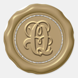 Adesivo Redondo *~* Letra Q Diamond Círculo DOURADO Cera Saquinhos