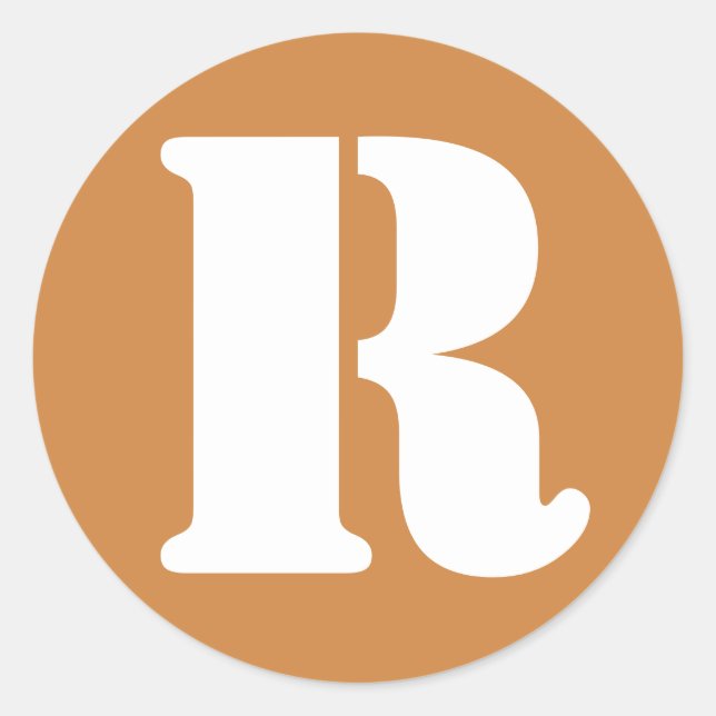 Adesivo Redondo Letra R Peru: Dourado lápis alfabético por Janz (Frente)