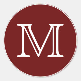 Adesivo Redondo Letra Red White Monograma