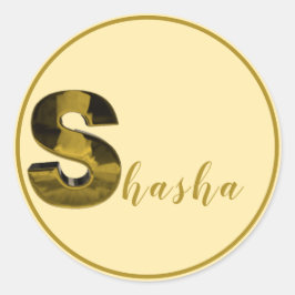 Adesivo Redondo Letra S 3D Dourada