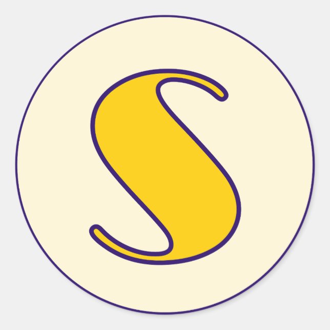 Adesivo Redondo Letra S Geométrica (Frente)