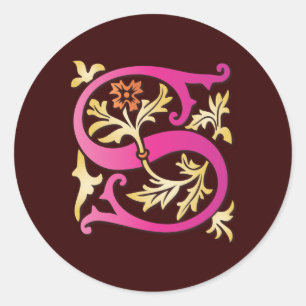 Adesivo Redondo Letra S Monograma