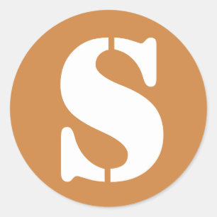 Adesivo Redondo Letra S Peru: Dourado lápis alfabético por Janz