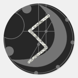 Adesivo Redondo Letra S Rune Runograma Monograma Geométrico Lua Pr