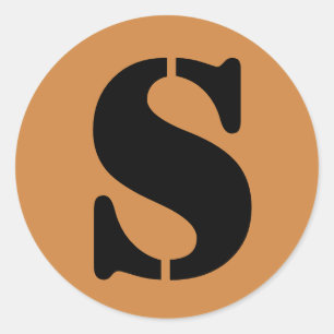 Adesivo Redondo Letra S tencil alfabeto por Janz Peru Dourada