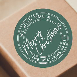 Adesivo Redondo Letra Script Feliz Natal