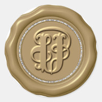 *~* Letra U Diamond Círculo DOURADO Cera Selo