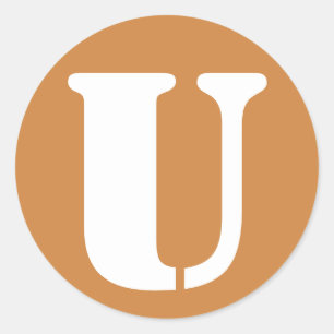 Adesivo Redondo Letra U Peru Dourado tencil alfabeto por Janz