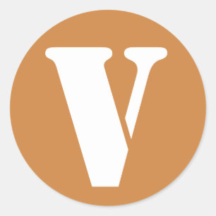 Adesivo Redondo Letra V Peru: Dourado lápis alfabético por Janz