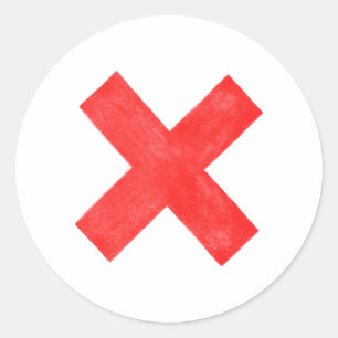 Adesivo Redondo letra vermelha grande x