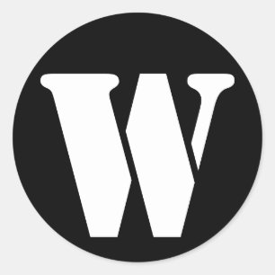 Adesivo Redondo Letra W alfabeto de lápis por Janz Black