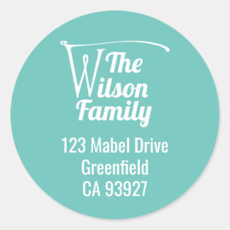 Adesivo Redondo Letra W do nome da família