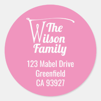 Adesivo Redondo Letra W do nome da família