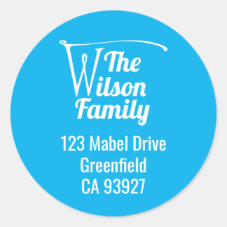 Adesivo Redondo Letra W do nome da família