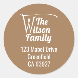 Adesivo Redondo Letra W do nome da família