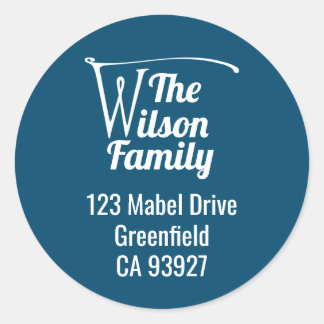 Adesivo Redondo Letra W do nome da família
