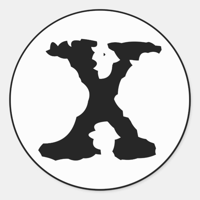 Adesivo Redondo Letra X (Frente)