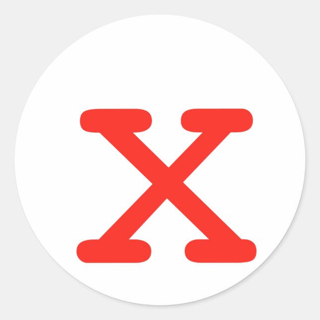 Adesivo Redondo Letra X (Frente)