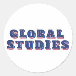 Adesivo Redondo Letras azuis estudos globais